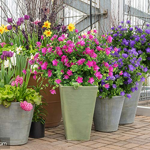 10PCS Artificial Flowers, Fake Artificial Greenery UV Resistant No Fade Faux Plastic Plants for Wedding Bridle Bouquet Indoor Outdoor Home Garden Kitchen Office Table Vase(Purple) - color: Purple