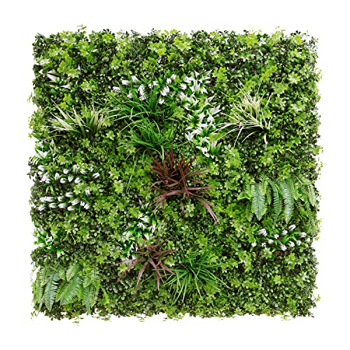 ECOOPTS 40"x40" Faux Ivy Privacy Fence Screen Artificial Boxwood Panels Topiary Hedge Plants for Indoor Outdoor Decoration, #5 Mixed Leave, 1 Pack - color: 40"x40" #5 Mixed Leave, size: 40"x40"