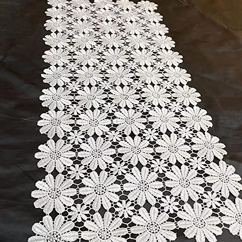 White Flower Runners Lace Table Cloth Shower Dresser Scarf for Home Kitchen Wedding Banquet Tea Table TV Cabinet Dining Table Heat Insulation Table Runner