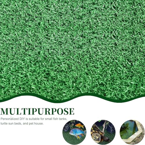 Turtle Basking Platform, Turtle Aquarium Basking Artificial Grass Turf Basking Platform Accessories Grass Lawn, Pet Turf Artificial Fake Grass Mat