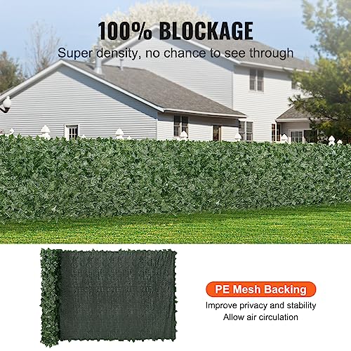 VEVOR Artificial Ivy Privacy Fence Screen, 59 x 158 in Faux Ivy Vine Leaf Hedges Fence, Greenery Privacy Fence with Mesh Cloth Backing, Green Wall Decoration for Outdoor Garden, Yard, Balcony - color: Ivy with Green Mesh Backing, size: 59 x 158 inch