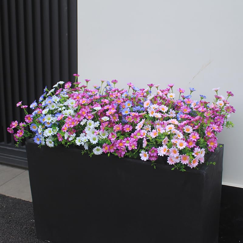 alyptus Enhance Your Outdoor Space Artificial Flowers & Plants 20 Bundles Anti-UV Simulated Flowers Lifelike Fake Silk Colorful Daisy Bulk for Christmas Thanksgiving Decoration (20 Bundles 1#) - color: Colorful