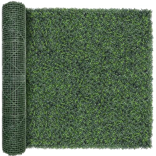 TTTM Artificial Boxwood Hedge Roll: 72"x144" UV-Resistant Faux Green Ivy Leaves Grass Wall Panel Fence for Indoor/Outdoor Privacy Screen, Wedding Backdrops, and Home Greenery Wall Decor. - size: 72"X144"