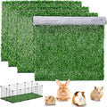 Kigley 4 Pcs Artificial Grass Guinea Pig Pee Pads Reusable 18 x 14 Inch Rabbit Grass Mat Washable Turf Fake Grass Replacement Pad for Potty Training Bunnies Chinchillas Puppies Small Pets