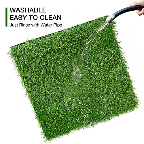 XLX TURF 4 Pack Artificial Grass Square Mats, 12"x12" Fake Grass Placemats to Match Table Runner for Golf Football Summer Party Table Centerpiece, Turf Patch for Crafts - size: 12 x 12 Inches / 4PC