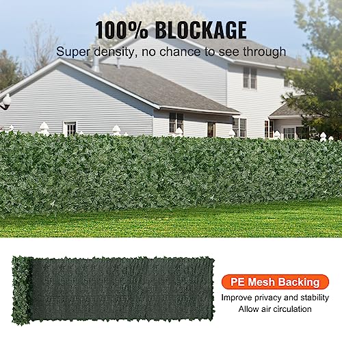 VEVOR Artificial Ivy Privacy Fence Screen, 39 x 198 in Faux Ivy Vine Leaf Hedges Fence, Greenery Privacy Fence with Mesh Cloth Backing, Green Wall Decoration for Outdoor Garden, Yard, Balcony - color: Ivy with Green Mesh Backing, size: 39 x 198 inch