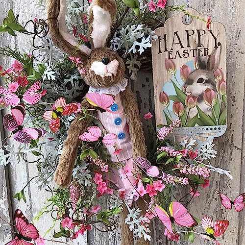 Artificial Butterfly Garland, Fake Butterfly Decorative Vines, DIY 3D Unique Butterfly Hanging Decor for Home Wall Easter Spring Flowers Party Wedding Arch Shopping (Bright Pink) - color: Bright Pink
