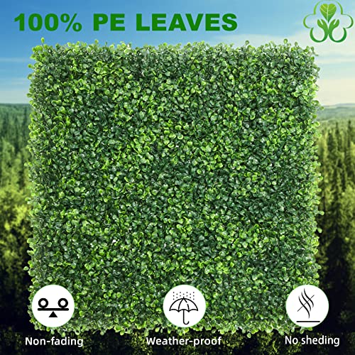 KASZOO 12 Pack 20"x20" Grass Wall Panels - Artificial Boxwood Panels for Greenery Wall Backdrop, Faux Greenery Grass Wall for Fence, Balcony, Patio, Home Decor, Outdoor Privacy Panels, 33 Sq. Ft. - size: 12 Pack, 20in x 20in