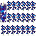 Canlierr 24 Pieces Blue Purple Faux Orchid Flowers Artificial Flower Vase Fillers Wedding Table Centerpieces Filling for Floating Candles DIY Wedding Bouquet Arrangement Birthday Party Home Decor