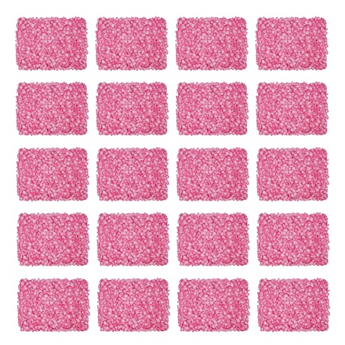 20Pcs Flower Wall Panel 15.7"x 23.6" Rectangular Artificial Flowers Wall Decoration Artificial Silk Flowers Panel for Home Party Wedding Christmas Festival Photo Backdrop Decor (Pink) - color: Pink