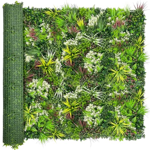 ODTORY Artificial Plant Wall Panels: 6FT×12FT UV-Anti Faux Grass Wall Backdrop Boxwood Ivy Fence Privacy Screen Fake Greenery Leaf Hedge for Outdoor,Indoor,Garden,Backyard and Home Decor - size: 72"x144" 1P