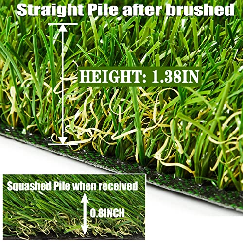 AYOHA 3 FT x 5 FT Artificial Grass, Realistic Fake Grass Deluxe Synthetic Turf Thick Lawn Pet Turf, Indoor/Outdoor Landscape, Easy to Clean with Drain Holes, Non-Toxic, High Density, 35mm - size: 3 ft x 5 ft