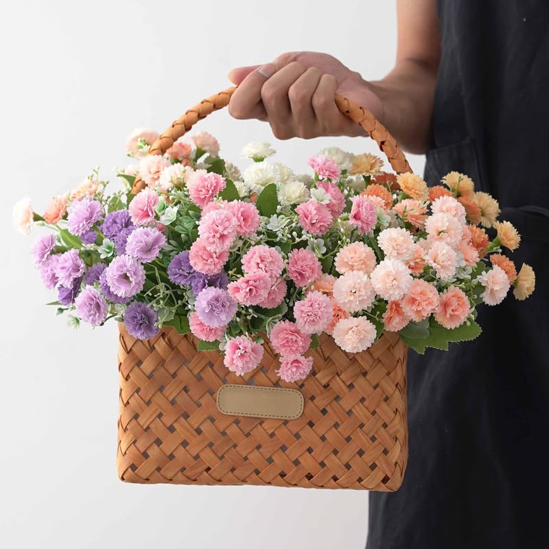 5 Forks 20 Artificial Flower Small Lilac Bouquet Fake Flowers,Purple - color: Purple