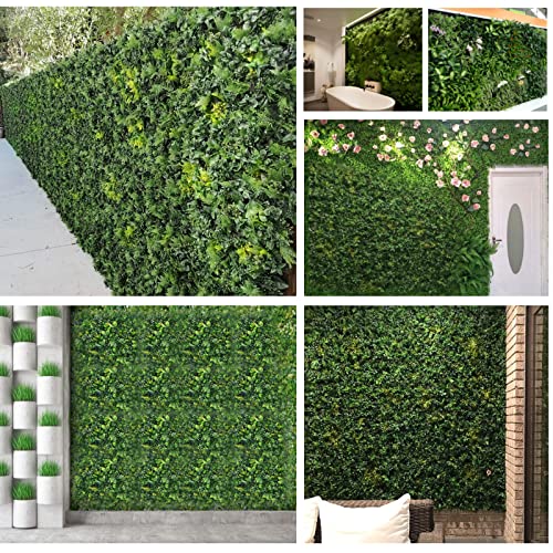Boshen Artifical Grass Wall Backdrop 12PCS 10"x10" Boxwood Panels Grass Boxwood Hedge Wall Greenery UV Protected Artificial Grass Wall Decor for Party Wedding Backyard Indoor Outdoor - size: 12 Pcs-10" x 10"