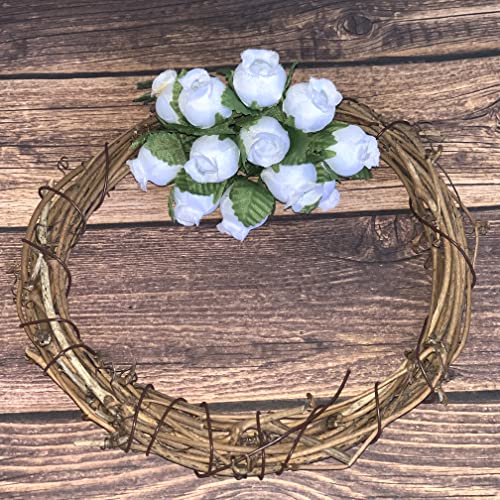 GiftWrap Etc. White Artificial Silk Flower Roses - 12 Mini Bouquets of 12 Rosebuds, 144 Rosebuds Total, Easter, Spring, Valentine's Day, V-Day, Wedding, Reception, Anniversary, Wreath, Bridal Shower - color: White