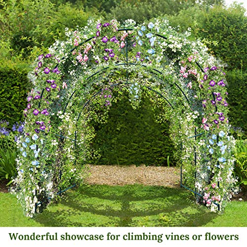 Multi-Size Large Garden Support Arch Frame Climbing Plant Arch Arbor for Flowers/Fruits/Vegetables (8.2ft x 7ft x 7.2ft) - size: 8.2 ft x 7 ft x 7.2 ft