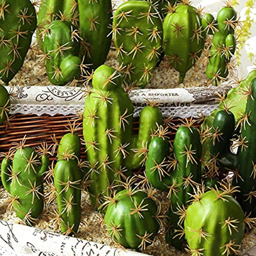 Cayway 10 PCS Faux Fake Succulents Artificial Cactus DecorFaux Cactus Cacti Plant Artificial Cactus Succulent Artificial Succulent Plants for Decoration Faux Cactus Plant Bulk