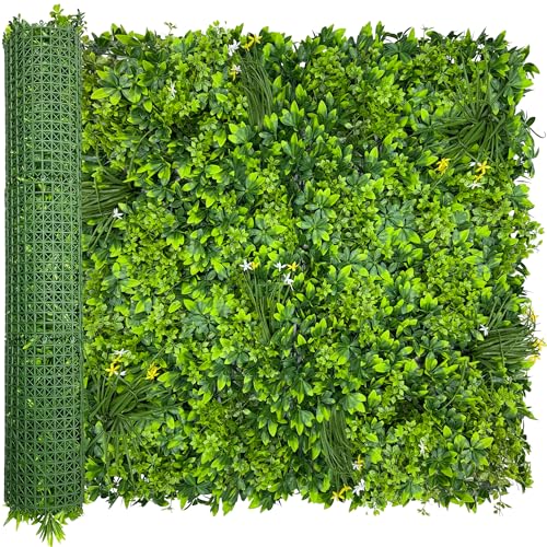 ODTORY Artificial Plant Wall Roll: 40X120 in (33.5 sqft) UV-Anti Ivy Privacy Fence Screen Faux Greenery Panels Backdrop Boxwood Ivy Vine Leaf Hedge Fence for Indoor Outdoor Green Decor - size: 40 in x 120 in- Vine Leaf 2