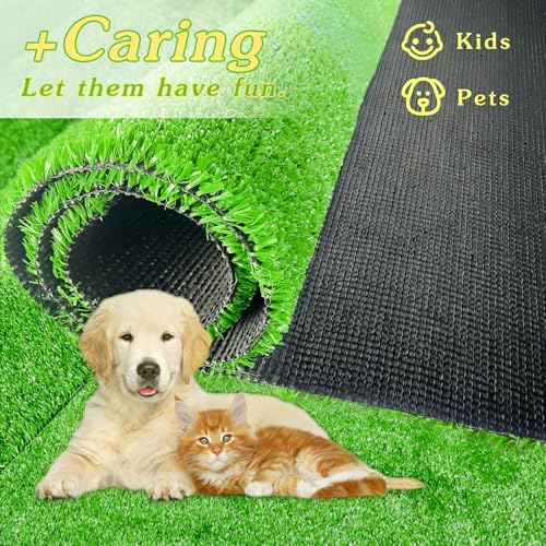 LVBAO Artificial Grass Turf Lawn Pet Rug Carpet 4FT X 7FT Self-draining Astro Turf for Indoor Outdoor Fake Faux Grass Rug Garden Patio Balcony Landscape Replacement Patch Door Mat - size: 4FTX7FT