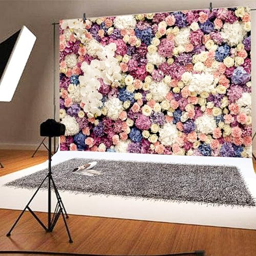 Floral Wall Backdrop 12x10 FT Vibrant Colorful Flower Backdrops for Wedding Large Background Banner for Party Photography Decor Romantic Elegant Design Photo Booth Supply - color: Blue, size: 12x10 ft