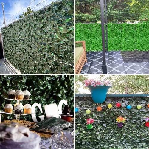 Windscreen4less 04'x08' Faux Leaf Privacy Fence Screen Artificial Laurel Leaves Fence Cover Wall Decoration for Patio Porch Deck Balcony Yard Indoor Outdoor - color: Laurel Leaf, size: 4' x 8'