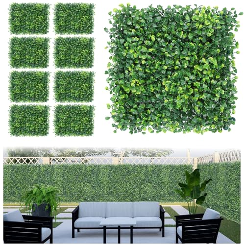 4-Layer Grass Wall Panels 20 Pack, 12”x16” Artificial Boxwood Panel Faux Grass Decor, UV-Resistant Green Plant Backdrop for Indoor Outdoor Use, Privacy Screen for Gardens, Yards, Parties, Weddings - size: 20Pack 12in x 16in