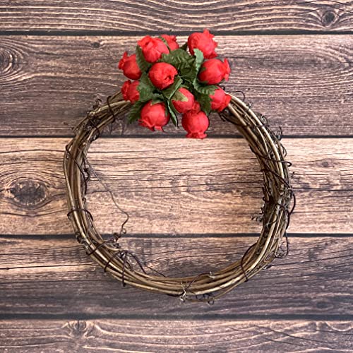 Red Artificial Silk Flower Roses - 12 Mini Bouquets of 12 Rosebuds, 144 Rosebuds Total,4th of July, America 250, Wedding Decor, Bridal Shower Favors, Wreath, Reception Arrangements, Arts and Crafts - color: Red