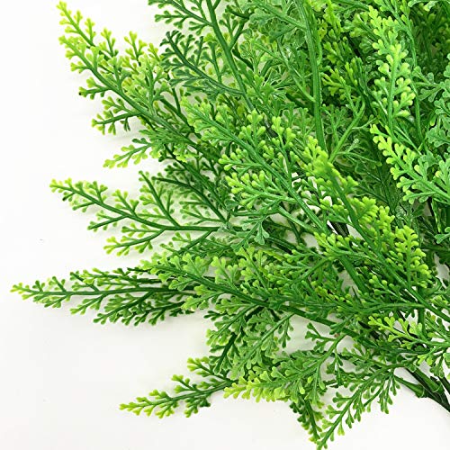 PASYOU Artificial Ferns Plants for Decoration, Fake Plastic Plant Greenery Grass Faux Fern Leaves Shrubs Stems for Outdoor Indoor Home Garden Party Office Wedding Christmas DIY Decor - 8 Pack - color: Fern Grass/ 8 Pcs