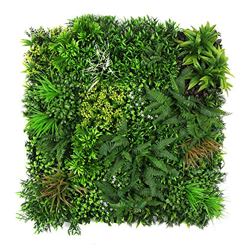ULAND Artificial Plant Wall Panels, 1pc 40"x40" Greenery Grass Wall Backdrop Decoration, Faux Ivy Leaves Outdoor Privacy Fence Covering - color: B052