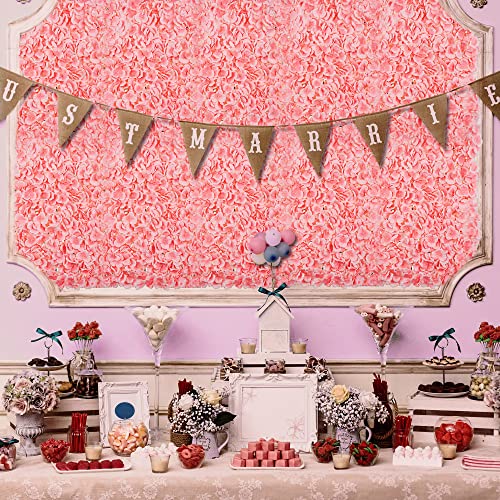 BLOSMON Flower Wall Panel Backdrop Decor Blush Artificial Floral Backdrop for Wedding Party Baby Bridal Shower, 6 Pcs Hanging 3D Fake Hydrangea Wall Decoration, Silk Faux Hydrangea Flower Backdrop - color: Blush