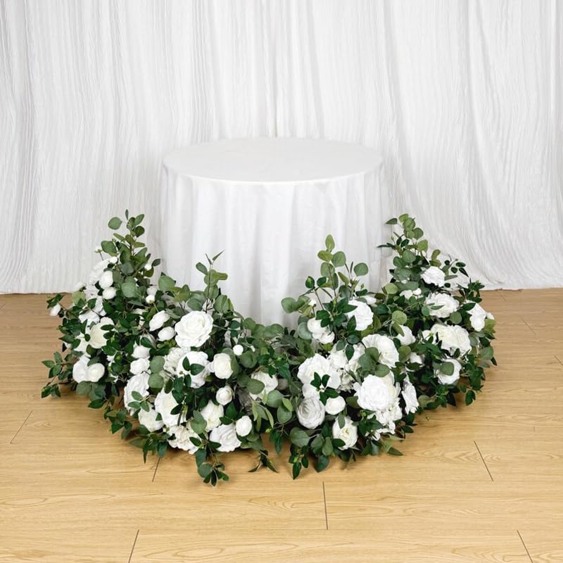 White Ground Flowers, White Wedding Decor, Aisle Flower Decoration, Barrel Whiskey Arrangement, Alter Flowers, Bridal Shower (20in) - size: 20in