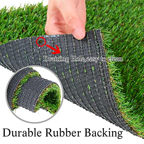 GLOBREEN Artificial Grass Squares Placemats Green Easter Table Centerpiece Decor Golf Theme Party, Birthday, Baby Shower, Dining, 12" x 12", 6 Pack - size: 12" x 12"/6PCS