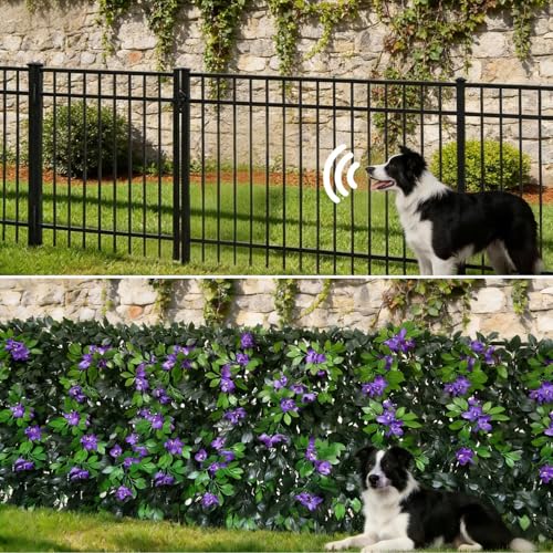 Expandable Privacy Screen with Artificial Flower for Balcony Patio Fence Greenery Privacy Fence Outdoor Leafy Purple Flowers 1pcs - color: Leafy Purple Flower, size: 1pcs