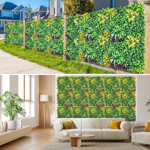 Boxwood Panels, 12PCS 20"x20" Grass Wall, Plant Wall, Grass Backdrop, Privacy Screen, Artificial Boxwood Panels, Sun Protected Green Decor for Outdoor, Garden, Backyard and Décor - size: 12 Pieces 20x20-A