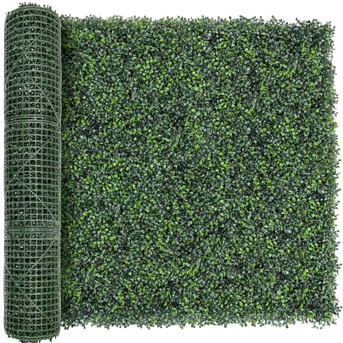 TTTM Artificial Boxwood Hedge Roll: 40"x120" UV-Resistant Faux Green Ivy Leaves Grass Wall Panel Fence for Indoor/Outdoor Privacy Screen, Wedding Backdrops, and Home Greenery Wall Decor - size: 40"X120"