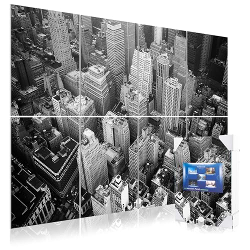 Mollywell Art Acoustic Panels, 48x32 in, City Skyline | Self-Adhesive, Reduces Echo, Sound Absorbing, Modern Art Wall Decor, Living Room, Studio, Bedroom, Office - color: City Skyline, size: 8 Pack Art