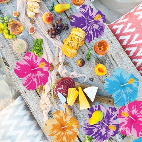 Tropical Napkins, Hawaiian Tropical Decoration 40pcs Luau Paper Floral Hibiscus Hawaiian Napkins For Summer Luau Party Supplies