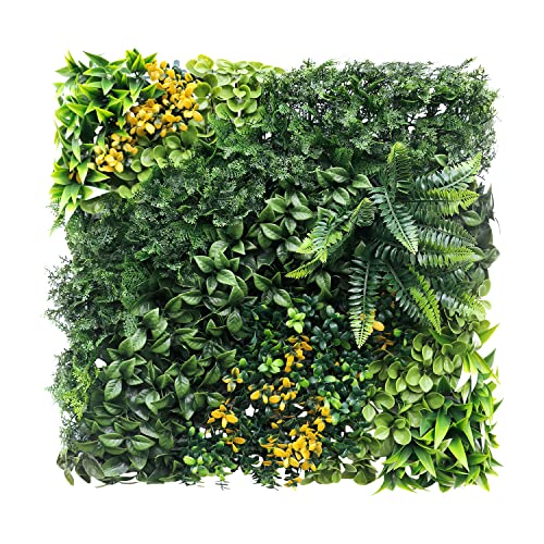 ECOOPTS 20"x20" Faux Ivy Privacy Fence Screen Artificial Boxwood Panels Topiary Hedge Plants for Indoor Outdoor Decoration, #8 Mixed Leaves, 6 Packs - color: #8 Mixed Leaves, size: 20"x20"