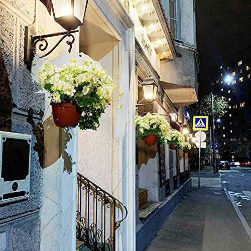 Uieke 12 Bundles Artificial Fake Flowers Outdoors UV Resistant Faux Daisy Mums Silk Flowers Bulk No Fade Shrubs Plants for Indoor Outside Home Wedding DIY Garden Porch Summer Décor (White) - color: Ivory,white, size: 12