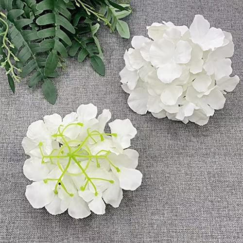 FagusHome Silk Hydrangea Heads 36 Pcs Artificial Flowers Heads and 3 Dozens Stems Fake Hydrangea Flowers with Stems for Home Wedding Decor (Pure White) - color: Pure White