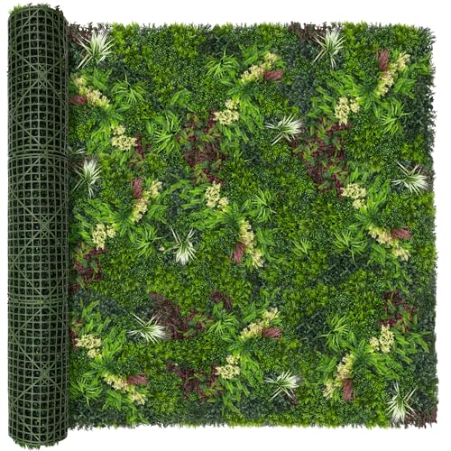 Artificial Ivy Boxwood Roll: 6FTx12FT UV Resistant Green Leaves Faux for Interior Backdrop,Garden and Indoor Outdoor Wall&Fence Covering Privacy, Party Wall Greenery Decor - size: 6FT x 12FT