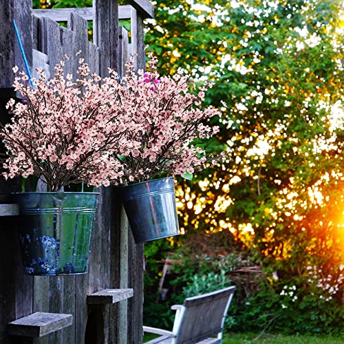 Uieke 6 Pcs Artificial Flowers Baby Breath Faux Artificial Gypsophila Bouquet Fake Silk Flowers Real Touch for Hotel Home Office Kitchen Wedding DIY Farmhouse Décor (Pink) - color: Pink, size: 6PCS
