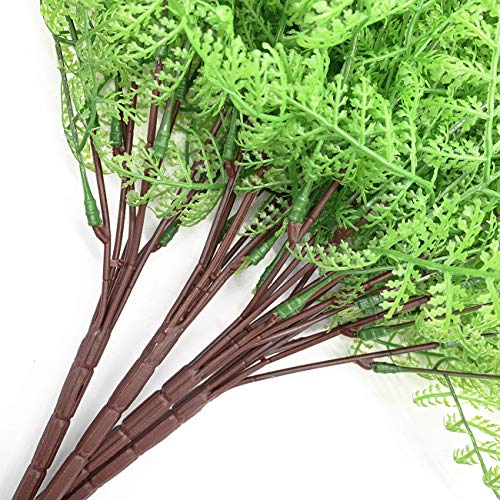 Artificial Fern Leaves Plants, Plastic Shrubs Grass Fake Bushes 2pcs, Outdoor Indoor Greenery Home Garden Décor Verandah Planting Filler Table Centerpieces Arrangements DIY Decoration - color: Fern Grass/ 2 Pcs