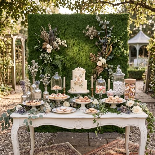 Zeyune 1 Pcs Artificial Moss Table Runner for Wonderland Tea Party Decoration Fake Moss Sheet Roll Waterproof for Enchanted Forest Fairy Decor Holiday Garden Wedding Birthday (79 x 39 Inch,Green) - color: Green, size: 79 x 39 Inch