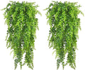 Artificial Plants 4 Pcs, Vines Ferns Persian Rattan Fake Hanging Plant Faux Hanging Boston Ivy Leaves Fern Outdoor UV Resistant Plastic Plants for Wall Indoor Vine (Green) - color: Boston Vine - 4pcs