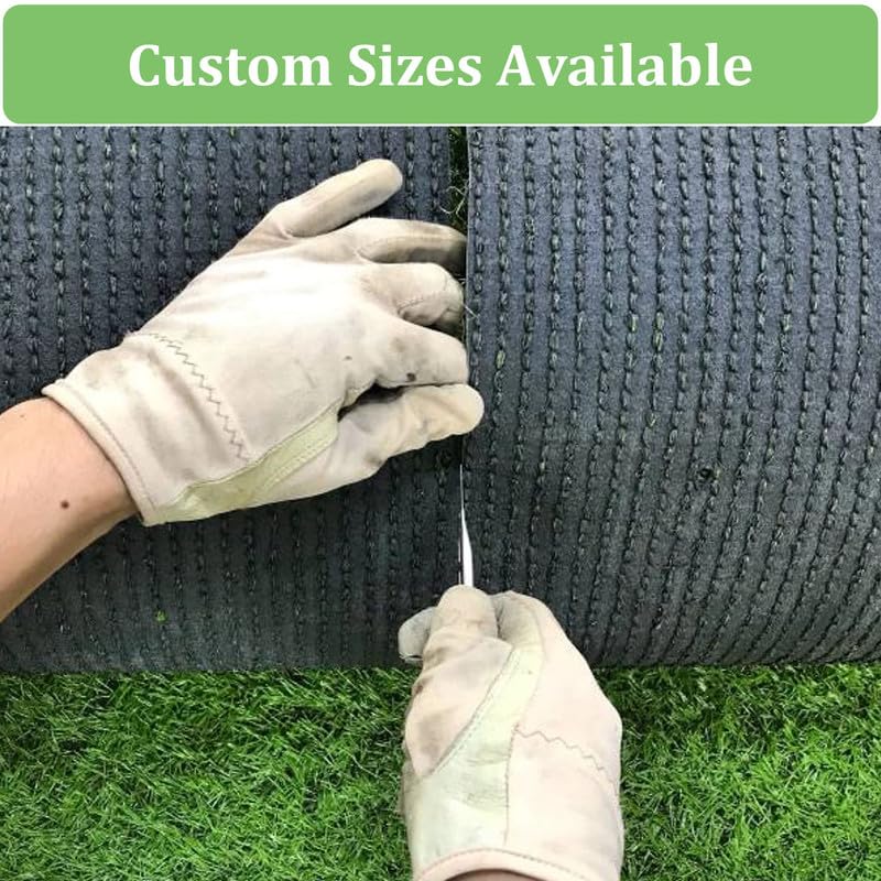 Artificial Grass Rug 4FT x 6FT, 0.8" Thick High Density Fake Turf with Drainage Holes, Realistic Synthetic Grass Mat for Dogs, Patio, Backyard, Balcony, Indoor Outdoor Lawn Carpet - size: 4' x 6'