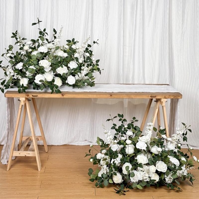 White Ground Flowers, White Wedding Decor, Aisle Flower Decoration, Barrel Whiskey Arrangement, Alter Flowers, Bridal Shower (36in) - size: 36in