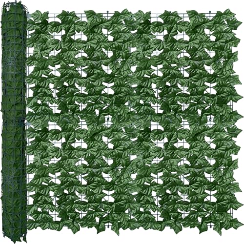 ODTORY Artificial Ivy Privacy Fence Wall Screen: 40X100 in UV-Anti Faux Greenery Backdrop Ivy Vine Leaf Hedges Fence Panels for Patio, Balcony, Garden, Backyard Indoor Outdoor Green Decor - size: 40 in x 100 in- Vine Leaf