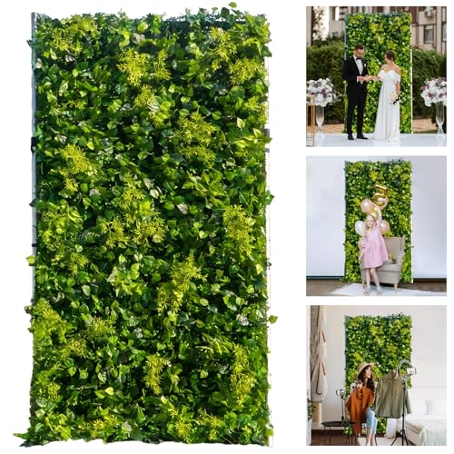 Artificial Flower Wall Panels, 3D Silk Floral Wall Backdrop, Green Wall for Wedding, Baby Show, Party and Home Decor, Quick Assembly/Storage Roll Up, Both Eco ＆ Pet Friendly, 4ft*8ft - color: Greenery, size: 4ft*8ft