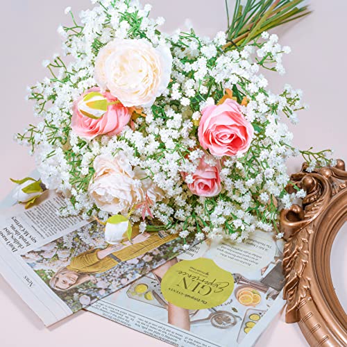 LYLYFAN Babys Breath Artificial Flowers,12 Pcs Gypsophila Faux Flowers for Wedding Party Home Garden Decoration - color: White, size: 12pcs